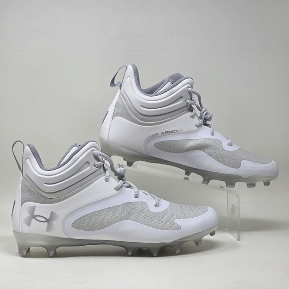 Under Armour Command MC Mid UA Lacrosse Cleats White 3025639-100 Mens Sz 13 New - Picture 2 of 10